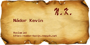 Nádor Kevin névjegykártya
